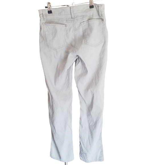 EILEEN FISHER WOMEN'S 4 PETITE LIGHTWEIGHT LINEN BLEND GRAY PANTS - Picture 3 of 6